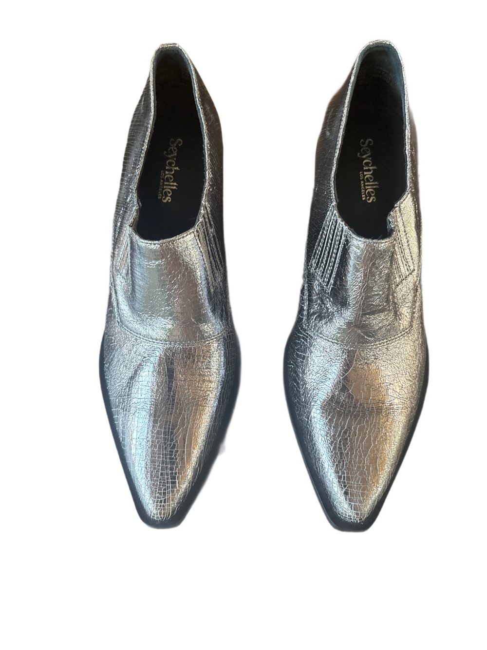 Seychelles Metallic Silver Pointed Ankle Booties